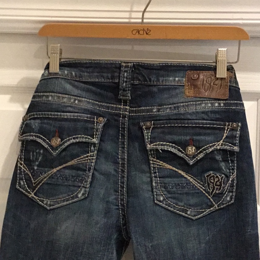 1921 Faded & Ripped Boot Cut Jeans - Picture 5 of 8